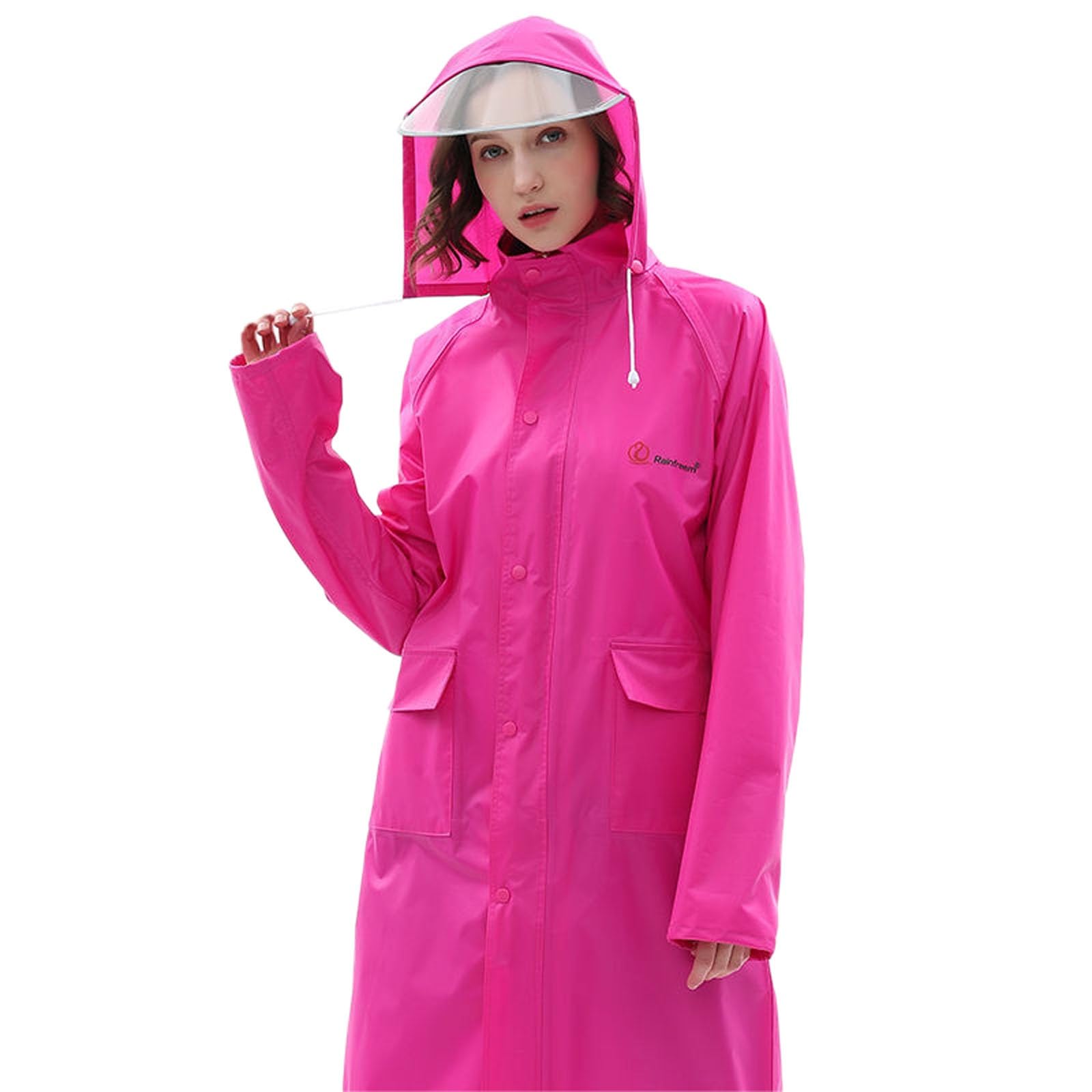 Poncho de lluvia impermeable para hombre y mujer, reutilizable, chaqueta de lluvia transpirable, abrigo largo multiusos, poncho de lluvia con capucha, chaqueta plegable para trekking