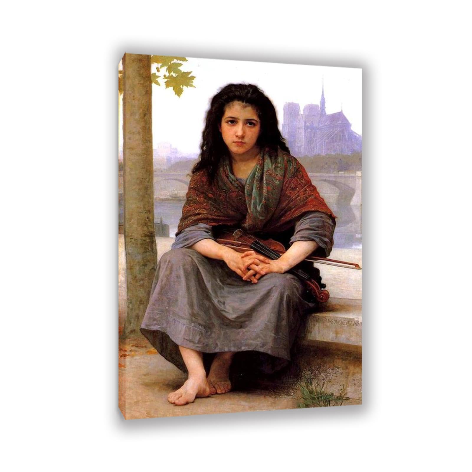 RXNHGJDS William-Adolphe Bouguereau Wall Art The Bohemian Fine Art Portrait Wall Painting Aesthetic Wall Decor for Living Room Bedroom Bathroom Home Decor 105x70cm Inner frame