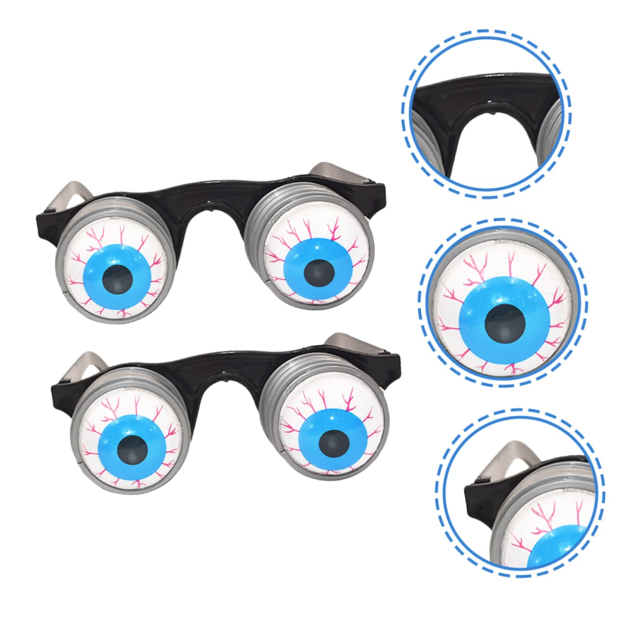 Homoyoyo 2Pcs Funny Spring Eyeball Glasses Novelty Halloween Party Props Creative Costume Accessory for Masquerade and Fun Events