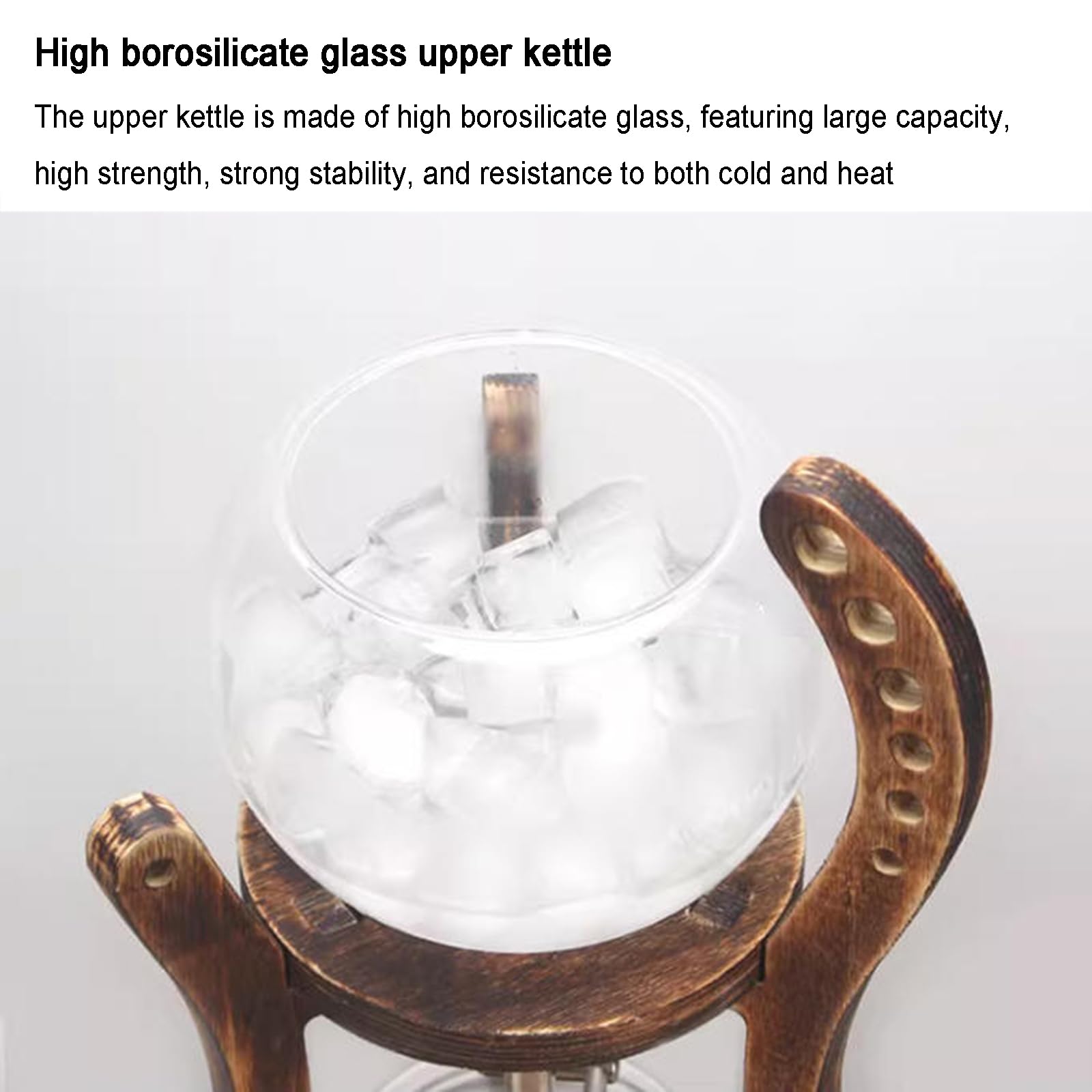 Cafetera de infusión fría, torre de café de goteo de hielo, filtro de acero inoxidable, gran capacidad de 800 ml, control de caudal, prepara 4-6 tazas, ideal para cafeterías