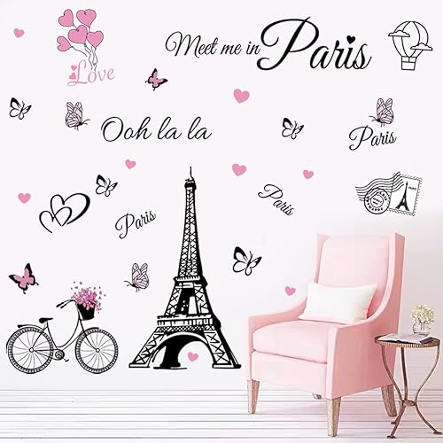 Miniatura 1 de Adhesivos de pared de vinilo de la Torre Eiffel, calcomanías de pared de la torre de París, calcomanías de pared de la torre de París, calcomanías