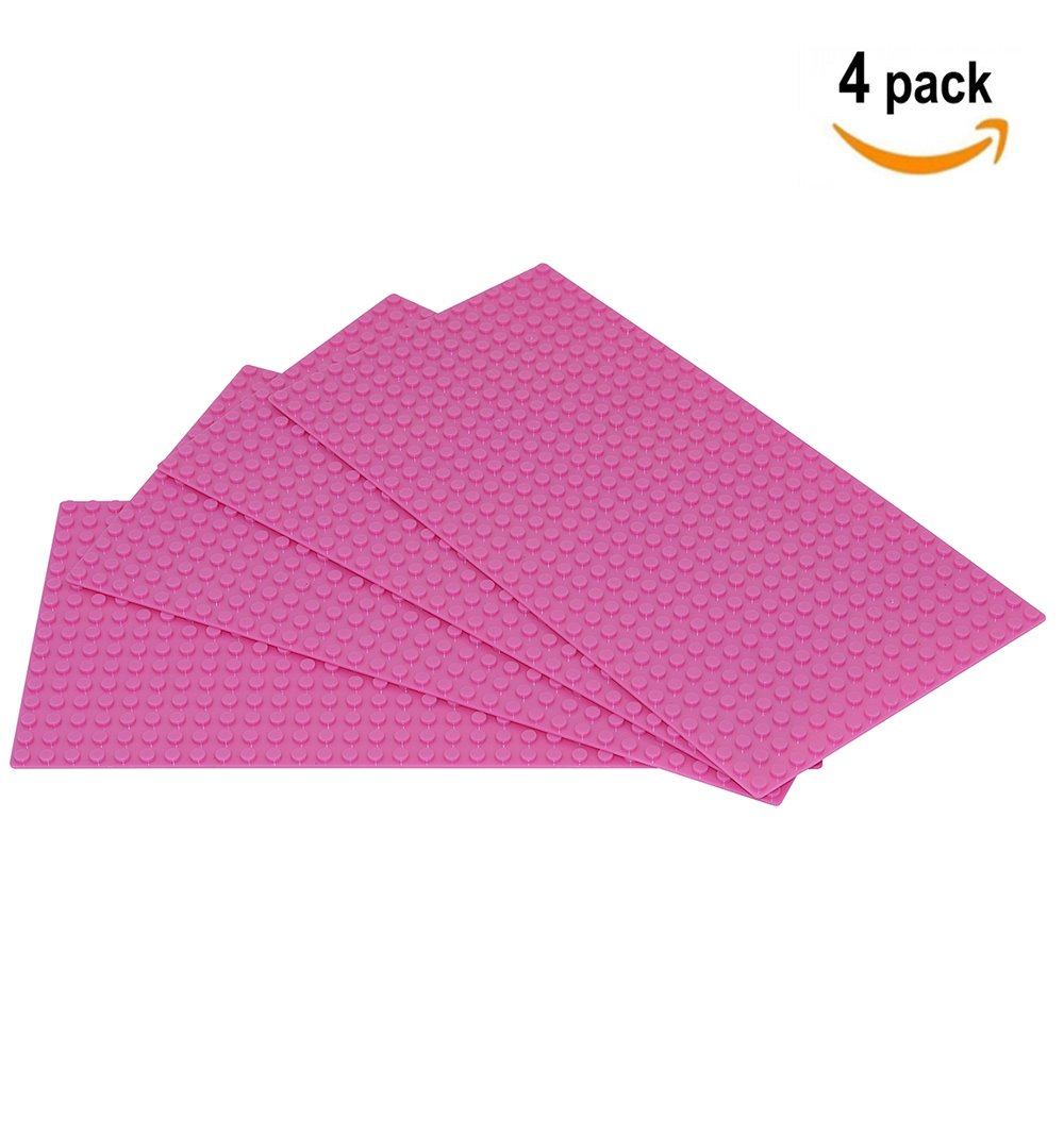 Sawaruita Classic Pink Baseplate Supplement 5" x 10" Building Bricks Sets Compatible All Major Brands Kids Games