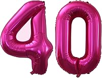 Vista 428 de GOER Globos con el número 80 para decoraciones de fiesta de cumpleaños número 80, globos de helio de aluminio jumbo de 42 pulgadas para 80 Oro rosa