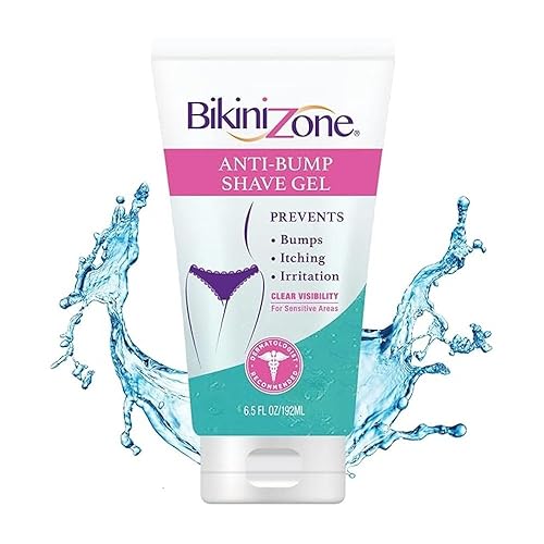 Bikini Zone Gel de afeitado antigolpes, afeitado cerrado sin golpes, irritación o pelos encarnados, recomendado por dermatólogos, crema de afeitar