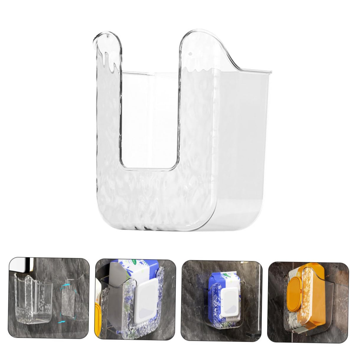 Cabilock 8stücke Wandmontierte Box Für Und Toilettenpapier Wandhalterung Bohren Transparente Hygienetuch Und Taschentuchaufbewahrung Für Badezimmer Und Küche