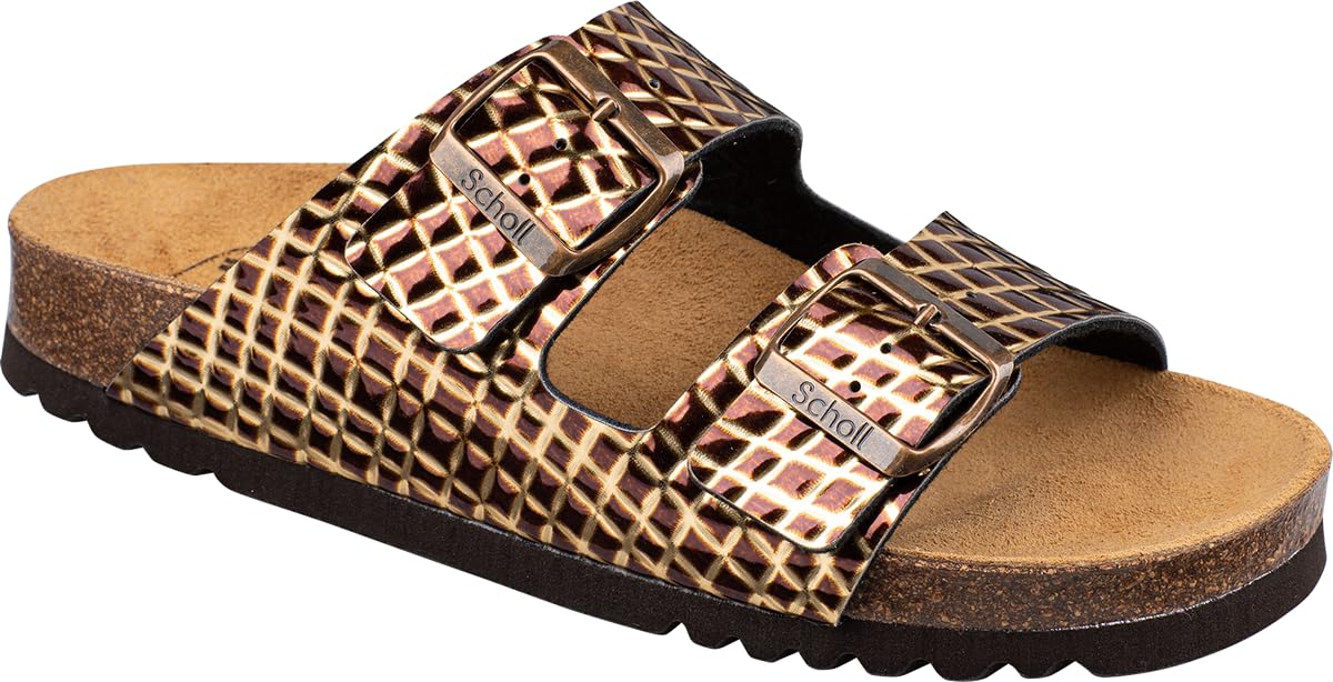 Scholl Women's Josephine Sandal, Dark Brown Gold, 8 UK