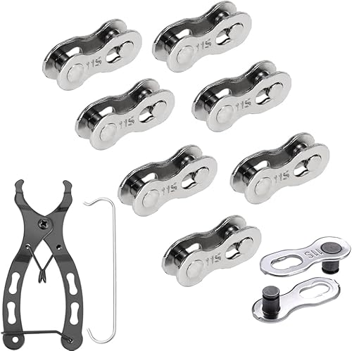 8 pares reutilizables de eslabones perdidos para bicicleta + alicates de cadena de bicicleta para 67891011 velocidades