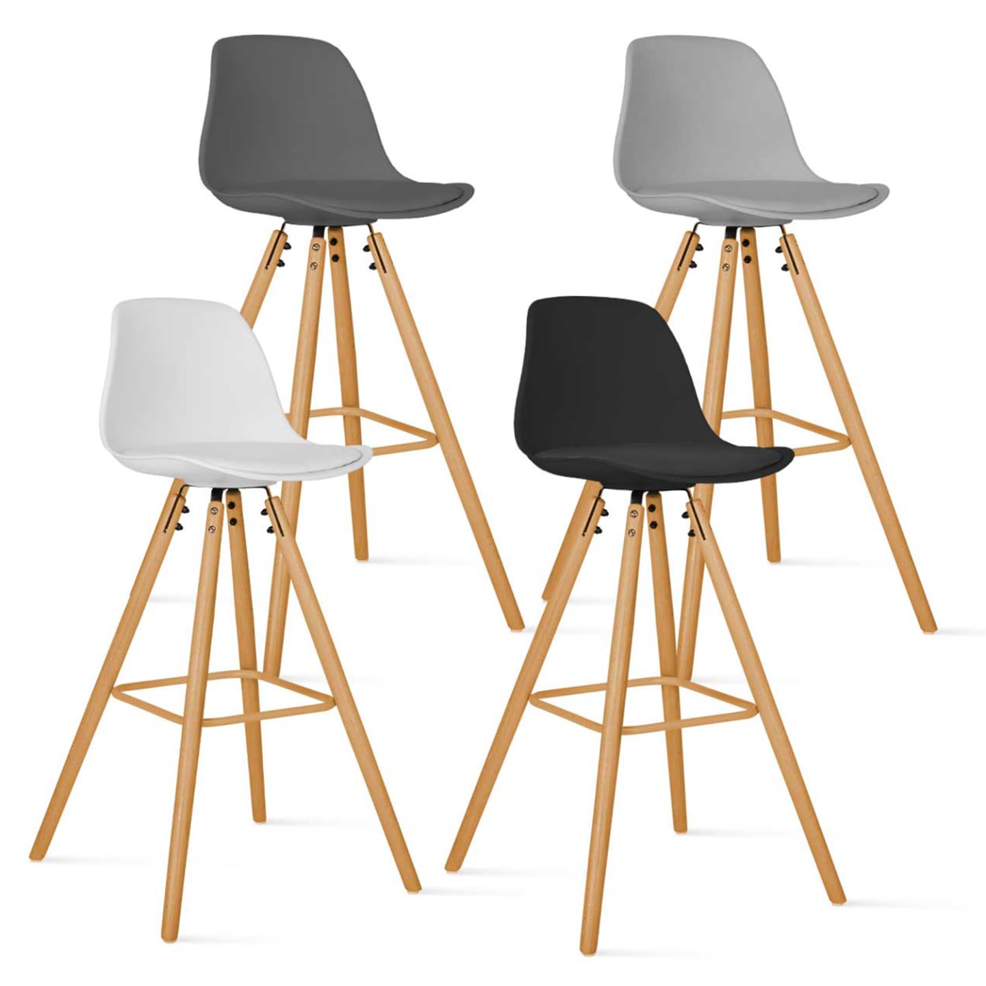 IDMarket - Lot de 4 tabourets de Bar SARA Mix Color