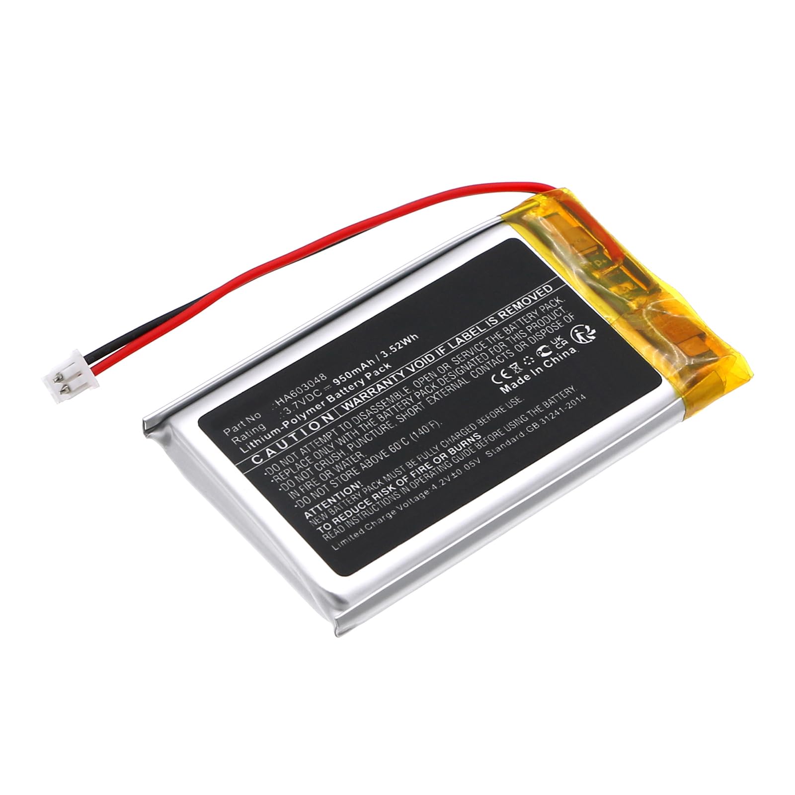 Synergy Digital Player Battery, Compatible with iRiver IPF595 Player, (Li-Pol, 3.7V, 950mAh) Ultra High Capacity, Replacement for iRiver HA603048 Battery