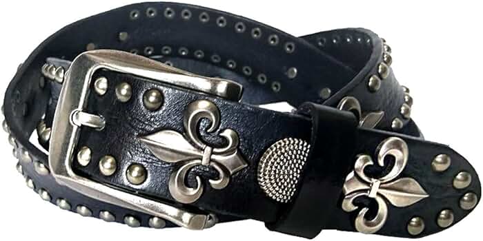 DOA レザースタッズベルト ☆DOA：スタッズ ターコイズ 牛革 レザーベルト