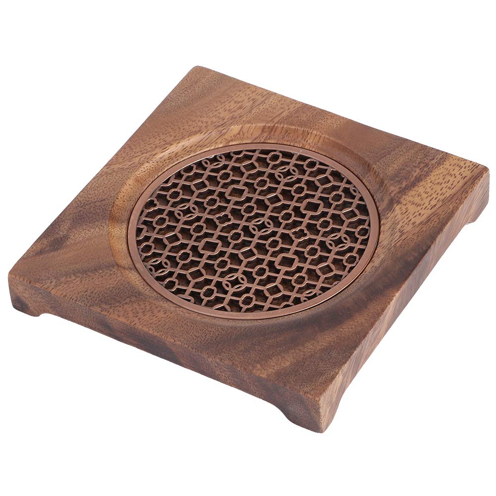 Walnut Cup Coaster, Hollow Table Heat Insulation Mat Kung Fu Tea Cup Mat Wood Coaster Teacup Pad for Living Room Tea Room