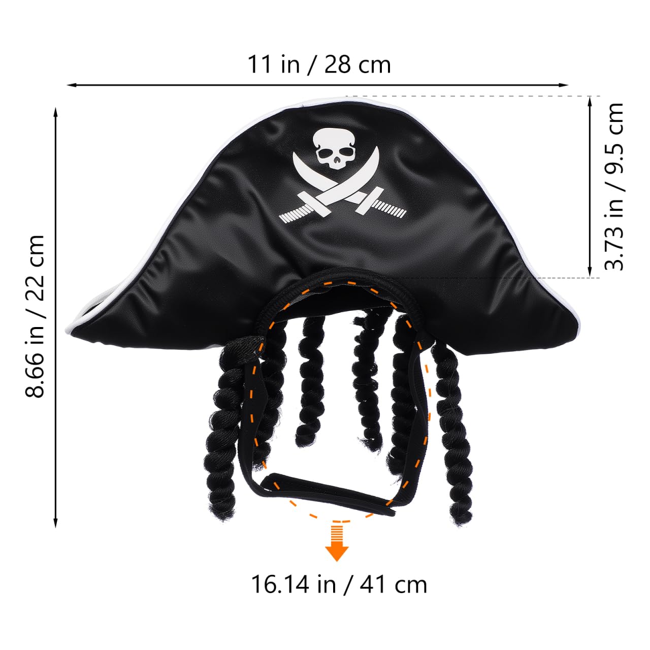 YARNOW Dog Pirate Hat Halloween Costume Black Tricorn Pet Pirate Cosplay Accessory for Party and Festive Dress-up - Image 2