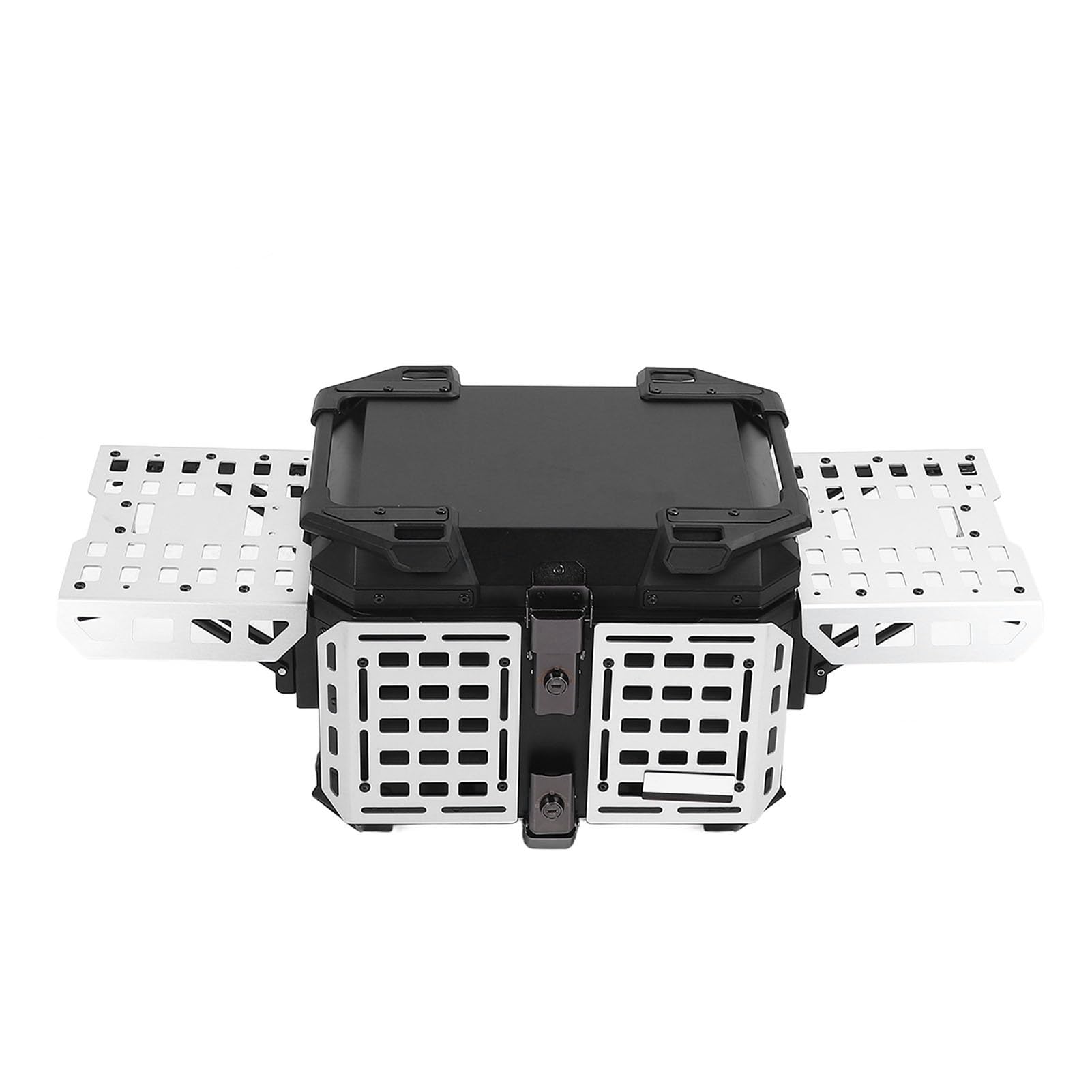 Kufer Motocyklowy 45L z blokadą zabezpieczającą Waterpr Kufer Górny Motocykla 45L z Zamkiem Zabezpieczającym, Szybkozamykacz ze Stopu Aluminium do Kasku i Bagażu, Górny Motocyklowy Mot