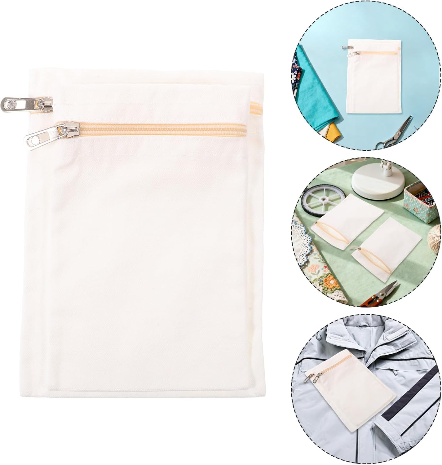 2pcs Canvas Sew on Hidden Pocket Insert for Hoodie and Robes