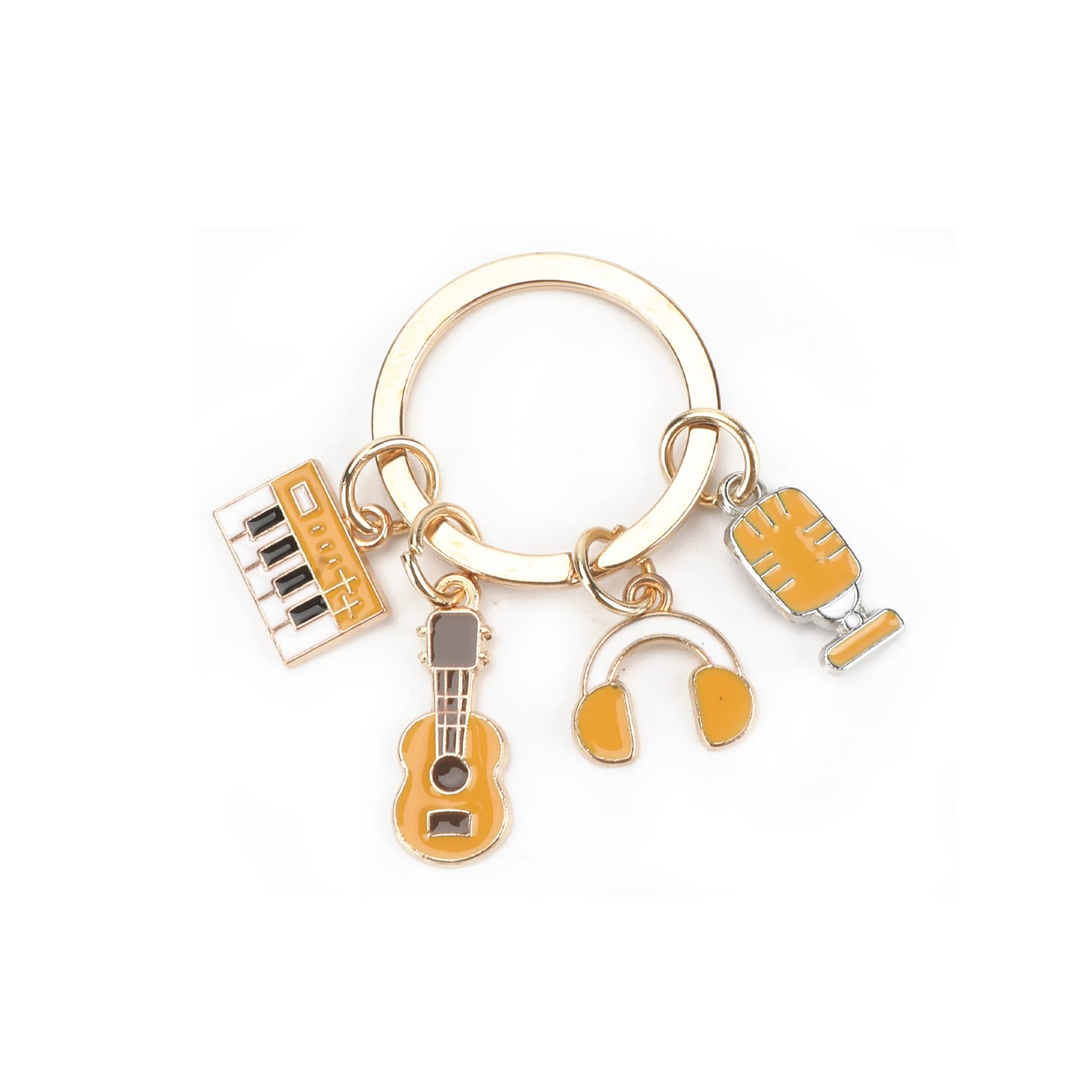 Tranbath Schlüsselanhänger Musik für Musiker Geschenk, Lustiges Musikinstrument-Zubehör mit Mikrofon, Noten und Gitarre, Kreativer Musik-Anhänger als Geschenk für Frauen und Freundinnen