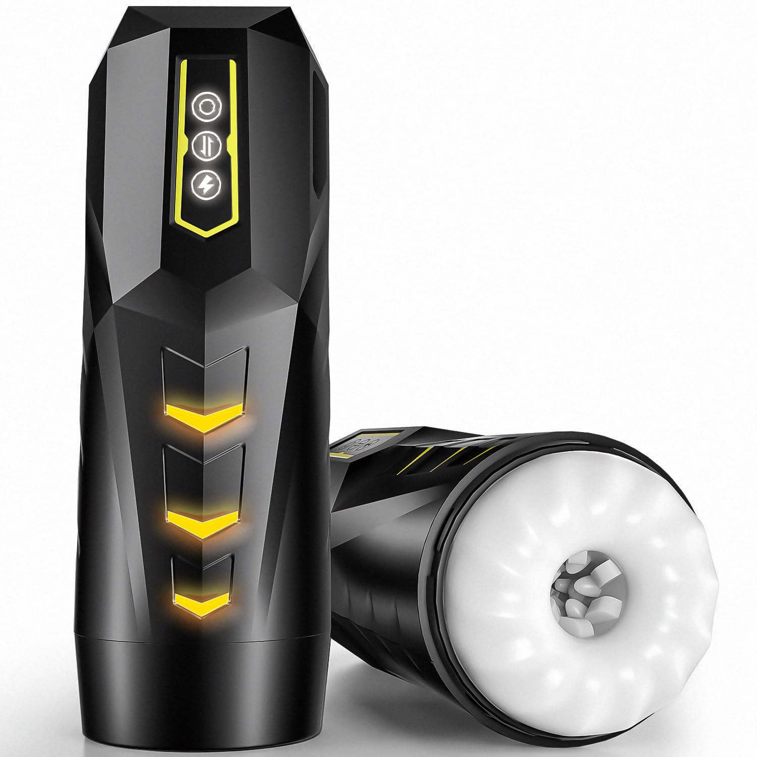 Kingdemer Male Masturbator Pocket Pussy Sex Toys for Men - Adult Men Sex Toy with 9 Vibrating &amp; 10 Thrusting, Flesh Soft 3D Textured Wrapped, Masturbators Light with Full Speed Burst Mode