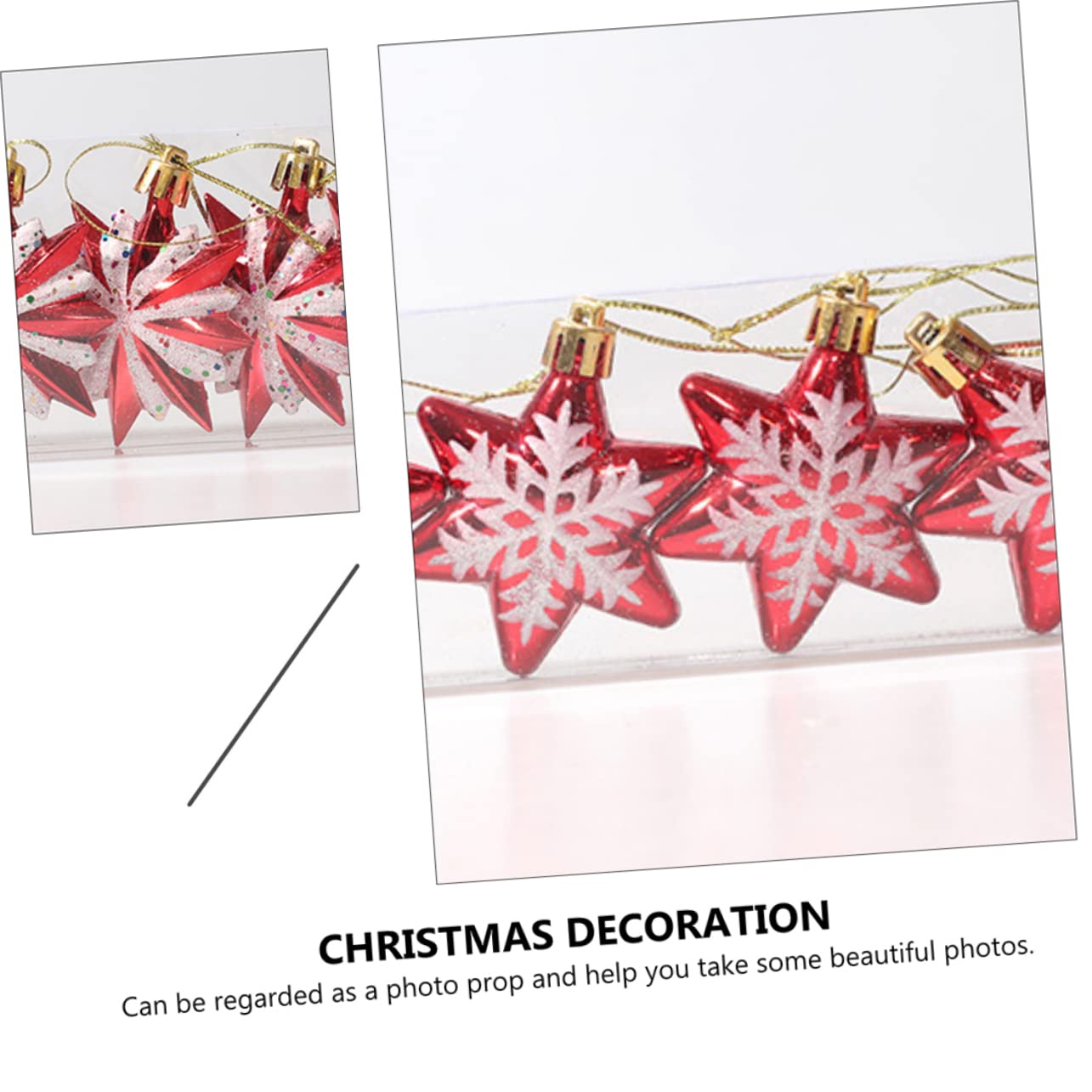 Amosfun 2 Sets Christbaumschmuck Mehrzweck-partyschmuck Festliche Hängende Sternanhänger 23 Stück