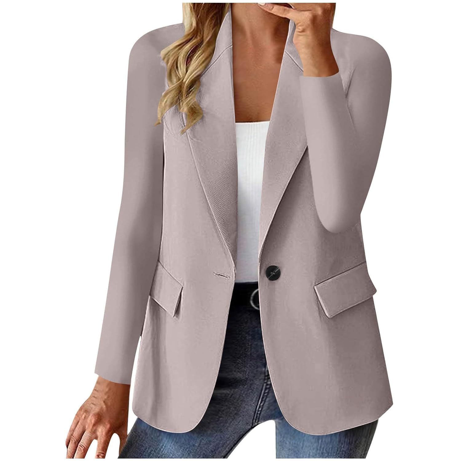 Blazers for Women Business Casual Office Lightweight Long Sleeve Professional Open Front Suits Jackets with Pockets