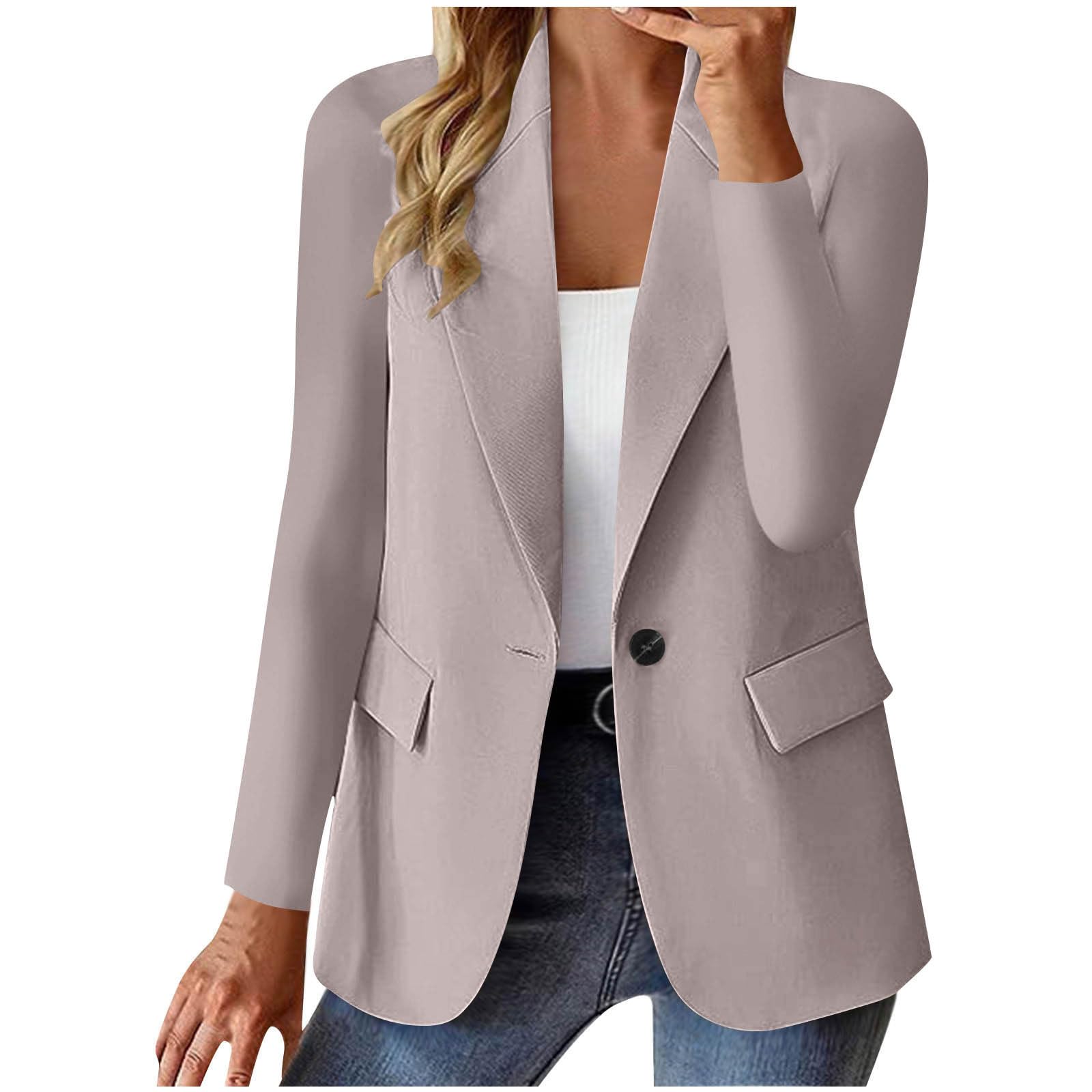 Blazers for Women Business Casual Office Lightweight Long Sleeve Professional Open Front Suits Jackets with Pockets