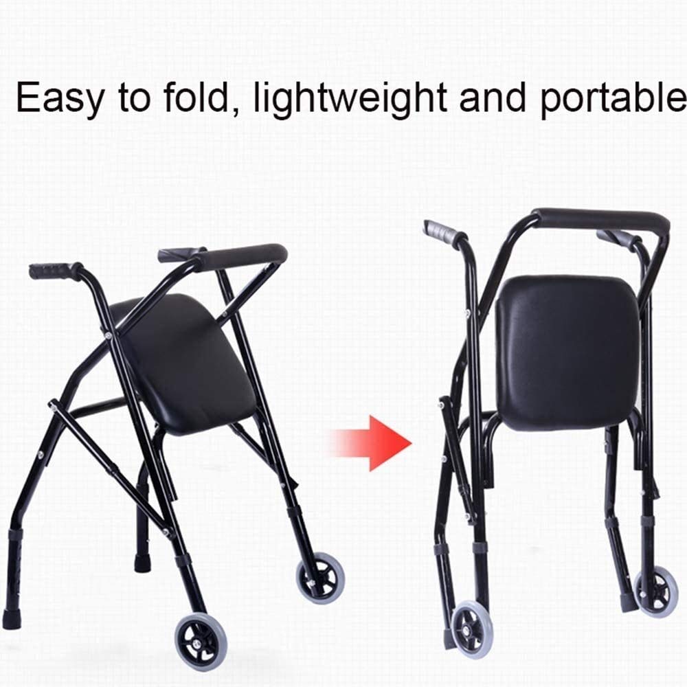 SFSGH Chodzik Standardowy chodzik Rollator Rollator Walker Pomoc w poruszaniu się Chodzik z wyściełanym siedziskiem i kołami Lekki składany chodzik z napędem dla starszych seniorów Niepełnosprawny z