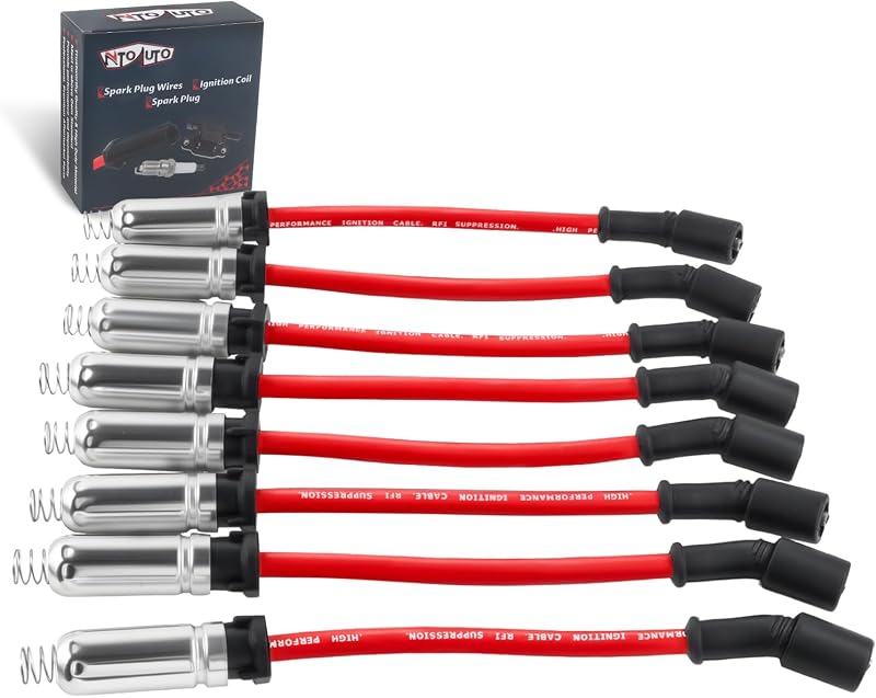 Jogo de cabos de vela Ntoauto 10 mm para Silverado, Sierra, Tahoe, Yukon e outros – 1 conjunto