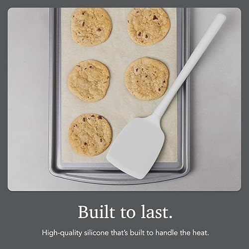 Miniatura 4 de Tovolo Espátula de silicona para cocinar Oyster Gray Flex Core, no tóxico, apto para alimentos, sin BPA, para panqueques, huevos, planchas,