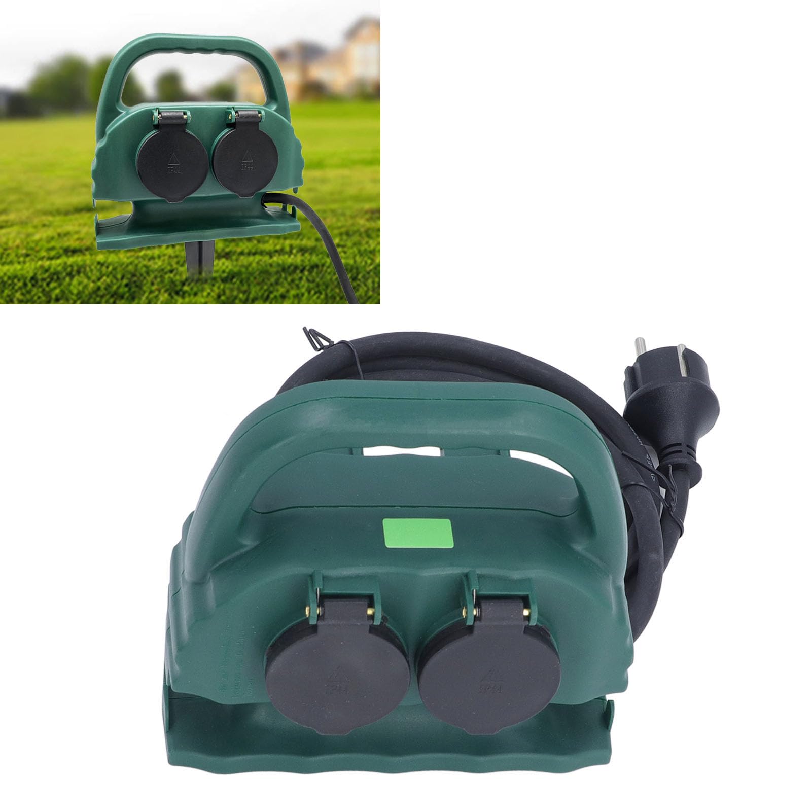 16A 3680W 4 Uscite, Presa di Corrente Giardino con Design Resistente Alle Intemperie IP44, Blocco Bambini, H07RN F 3G1,5mm² 3 Nuclei, Presa Multipla, per Prati e Lucine