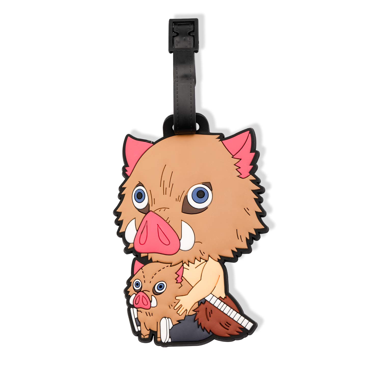 Demon Slayer Luggage Baggage Identification Labels ID Tag with Belt Strap(Hashibira Inosuke)