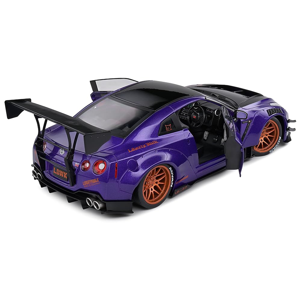 SOLIDO 1:18 Nissan GT-R (R35) W/Liberty Walk Body KIT 2.0 Purple