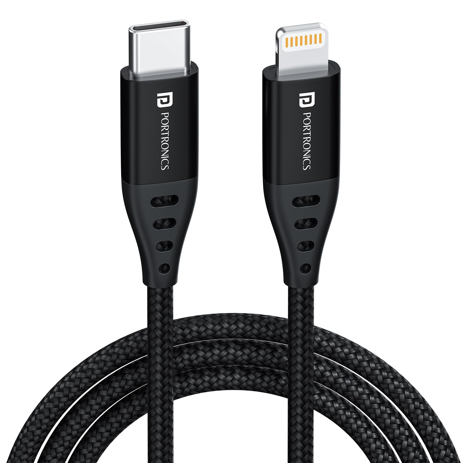 Portronics Konnect L1 20W Type C to 8 Pin Quick Charging Cable with Nylon Braided, Metal Heads, 1 M Length(Black) (B0B36DVLTR) Amazon Price History, Amazon Price Tracker