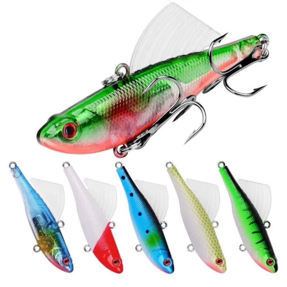 Esche da Pesca morbide, Richiamo di Pesca for Affondamento 1pc 6.8cm 17.6g Inverno Mare richiamo di Pesca Duro VIB Esca con Interno Immersione Girevole Jig Wing Pesca Wobblers Affrontare