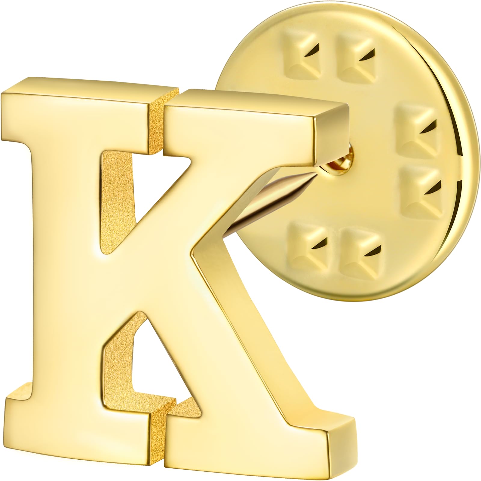 Initial Lapel Pin for Men Women, Brooch Pins for Men Suits, Metal Button Pins in 18K Gold and Silver Tone.