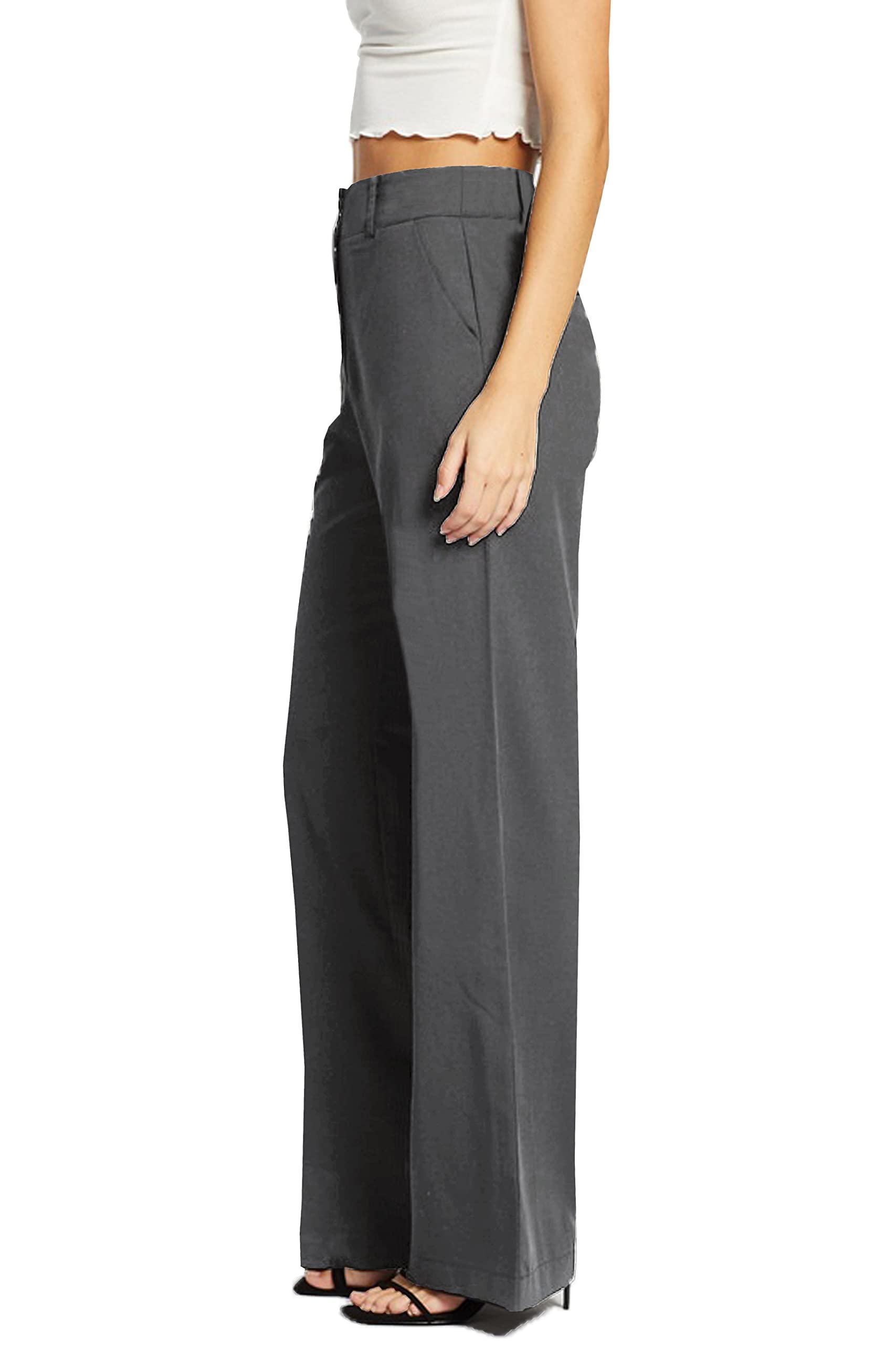 femiss Pantaloni da donna a gamba larga su misura per ufficio lavoro elegante formale vestibilità rilassata pantaloni