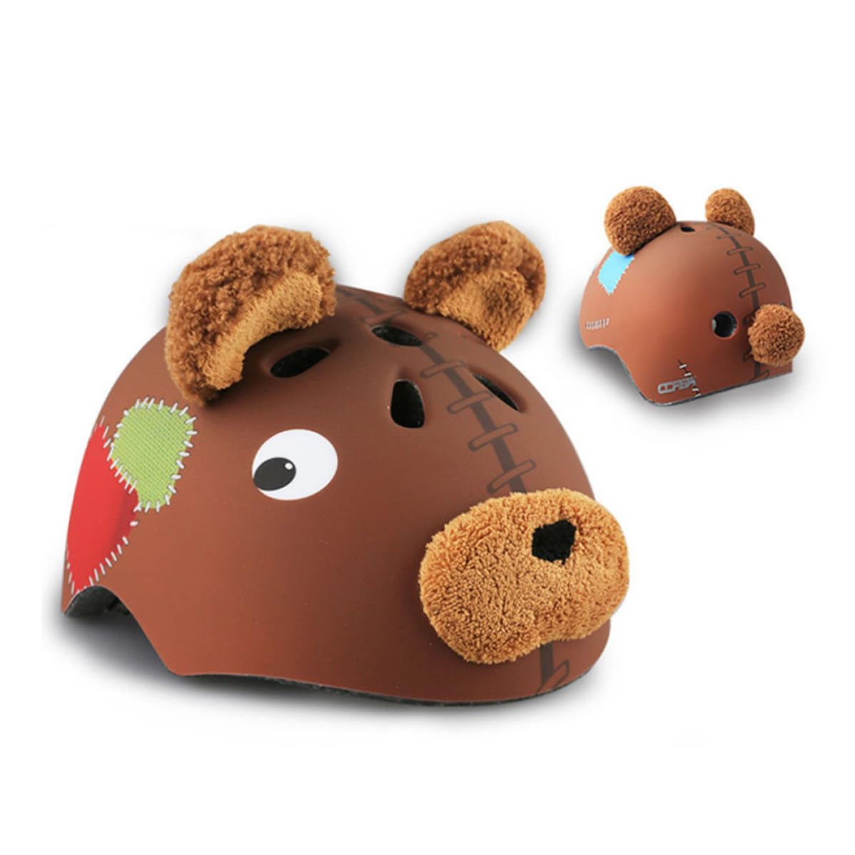 Casco de Bicicleta para Niños Diseño de Oso, Casco de Seguridad Transpirable y Cómodo para Ciclismo al Aire Libre y Montaña, Talla 50-54cm