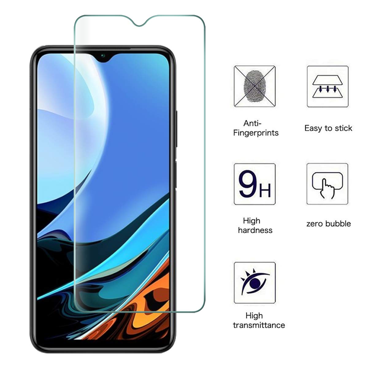 Vetro Temperato 9H Antiurto AOKUMA [2 Pezzi Pellicola Vetro Temperato Per Huawei P Smart 2020 Facile Applicazione Senza Bolle
