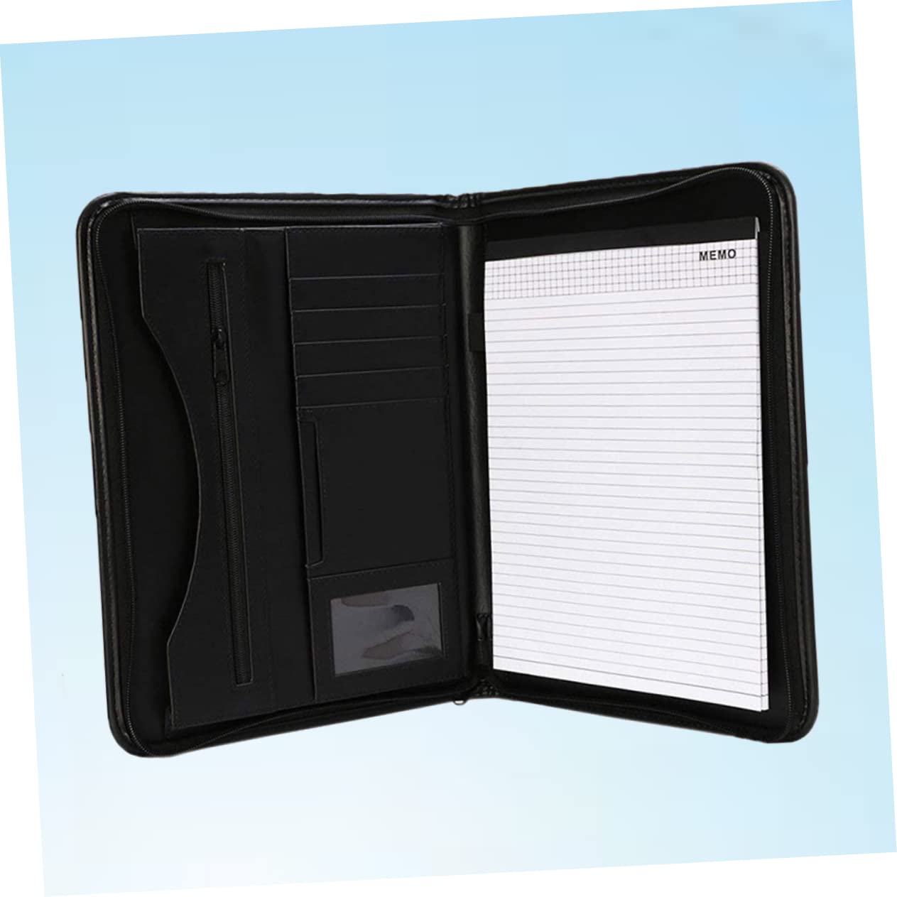 DOITOOL Organizador De Carpetas De Negocios 2 Unidades Tarjetero Carpeta De Datos Carpeta A4 Con Bolsa De Almacenamiento Para De Oficina Color Negro
