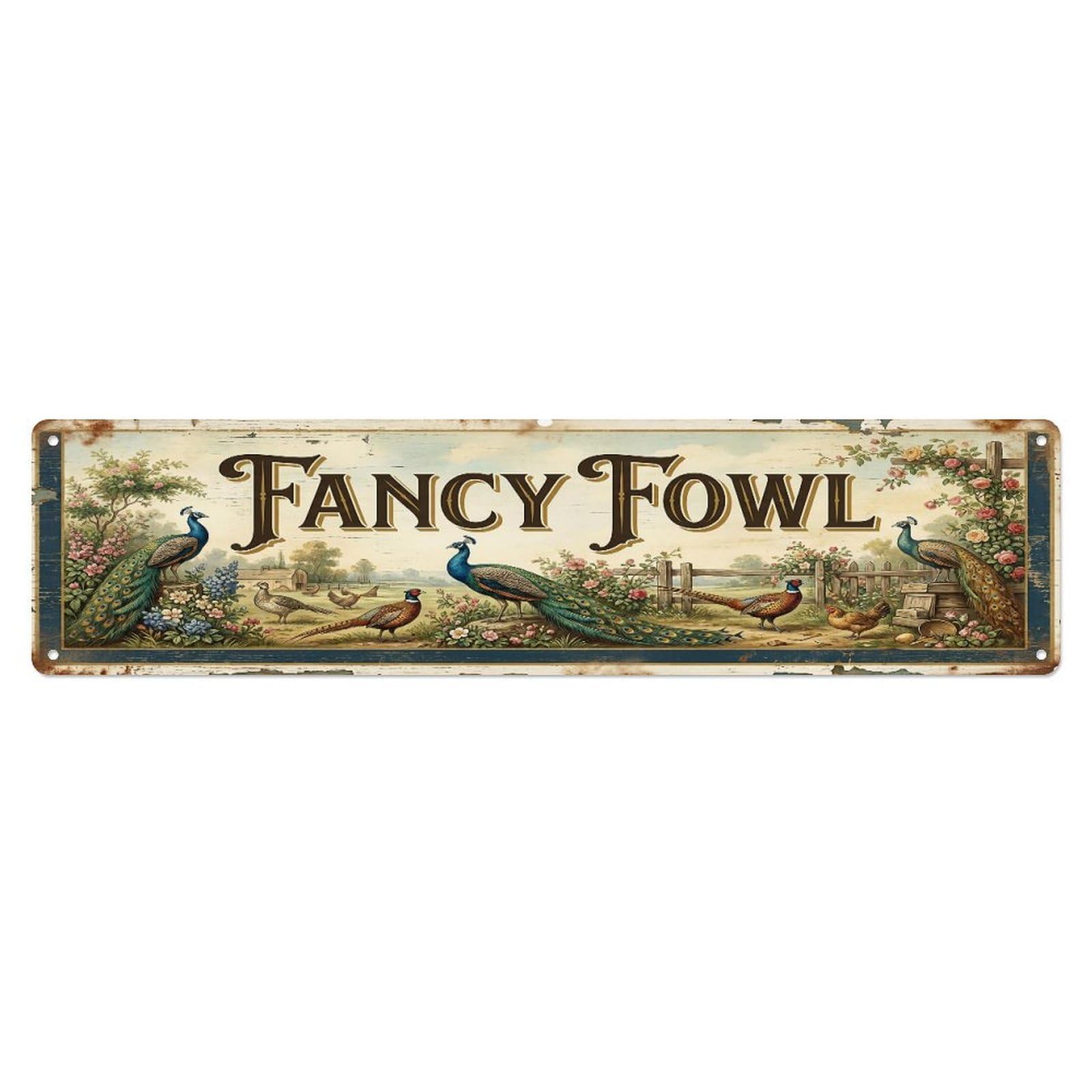 Xanthor Style Metal Tin Sign Vintage Yard Show Bird Farmhouse Funny Bird Backyard Farm