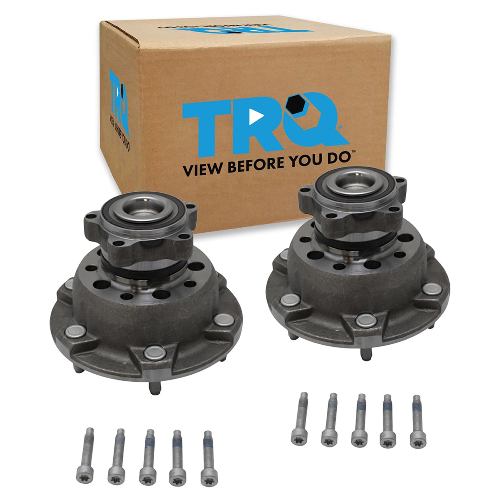 TRQ 2 Piece Front Wheel Bearing &amp; Hub Assembly Set with ABS Sensor