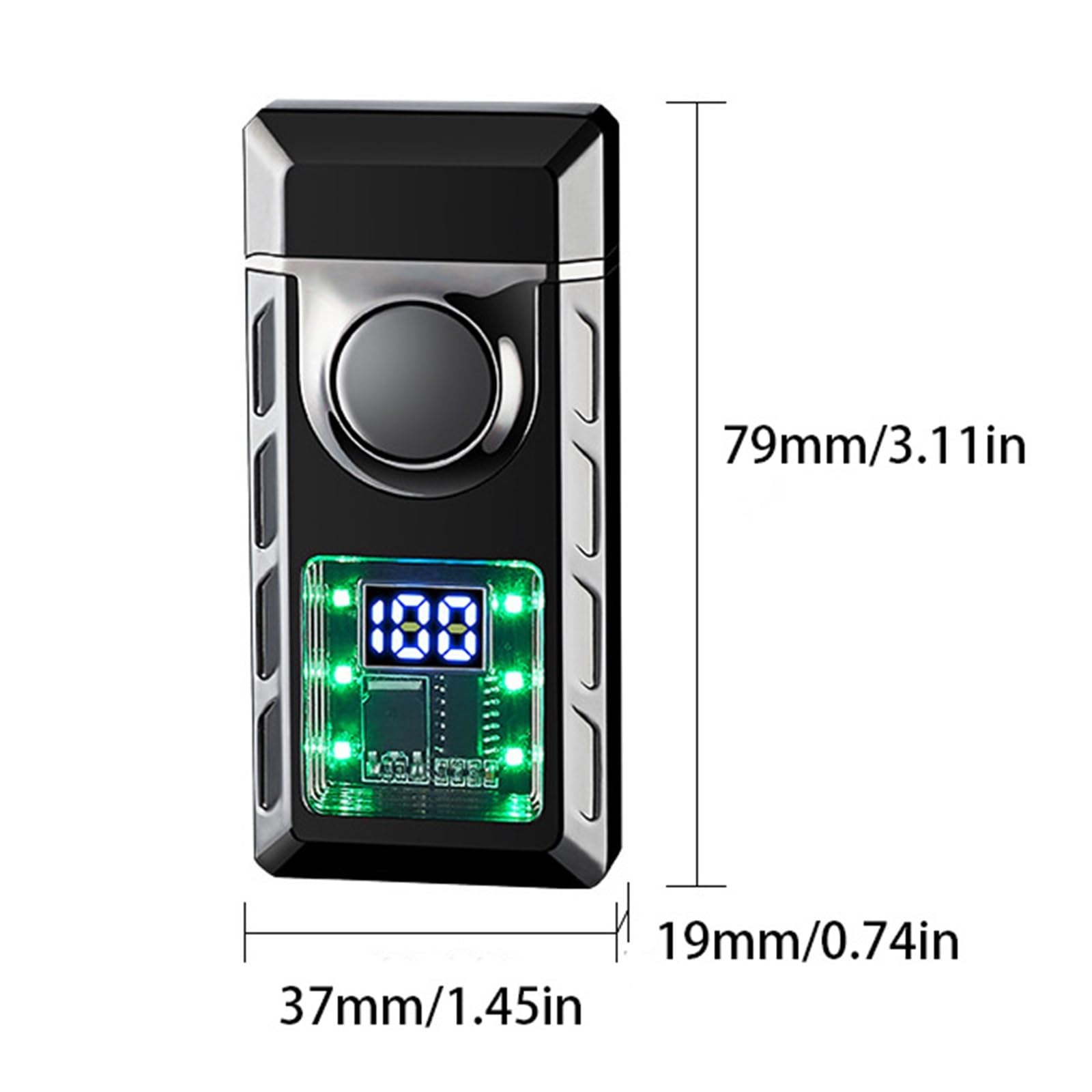 Briquet double flamme coupe-vent Jet & flamme douce rechargeable Butane Flamme réglable Affichage LED Parfait pour camping, barbecue, utilisation en extérieur, interrupteur de sécurité