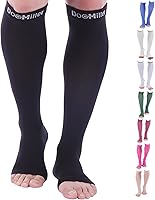 Vista 13 de Doc Miller Open Toe Compression Socks for Men & Women, 30-40 mmHg Knee High Support, Toeless Design for Daily Leg Comfort, Breathable Nylon Spandex