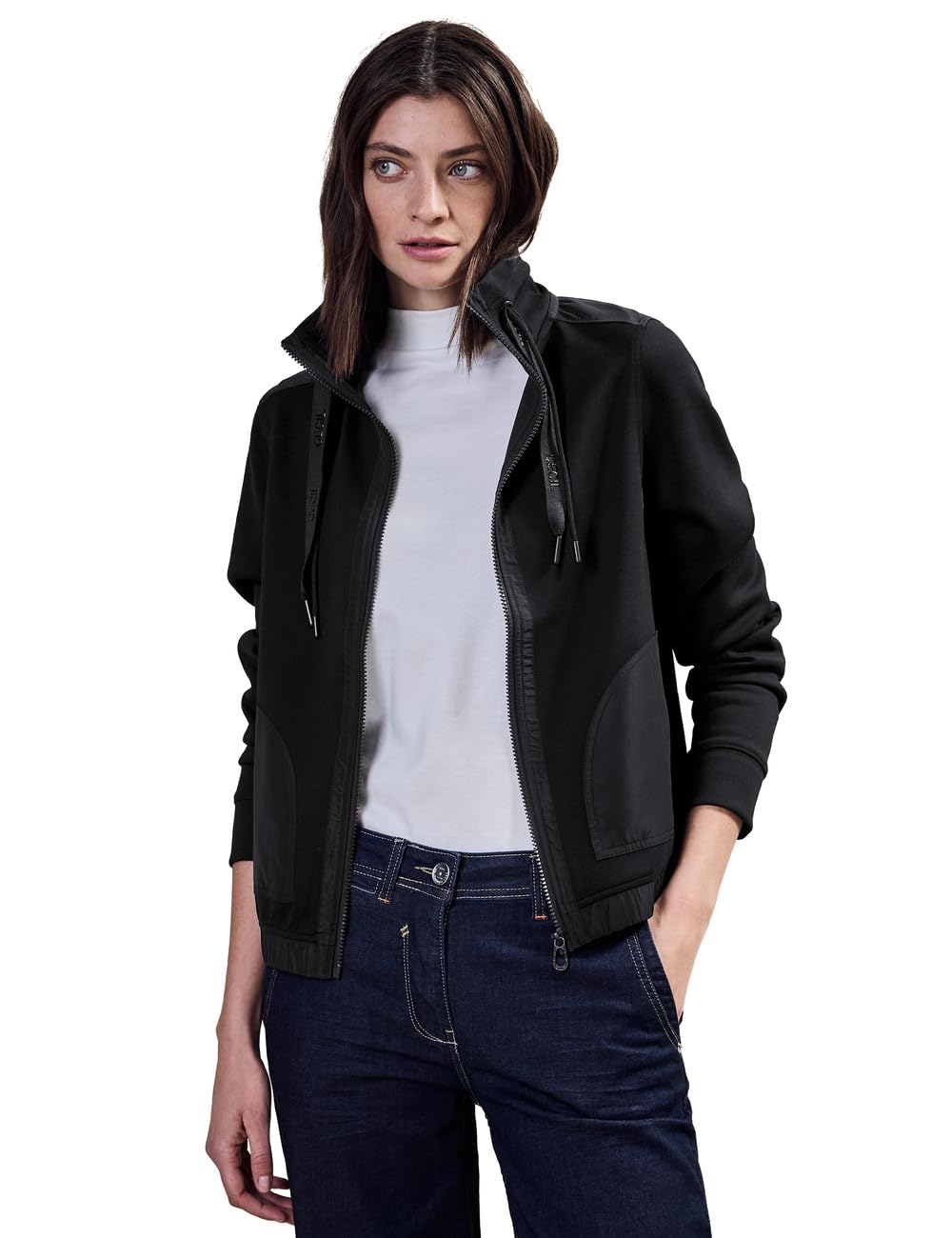 Cecil Damen Materialmix Sweatjacke