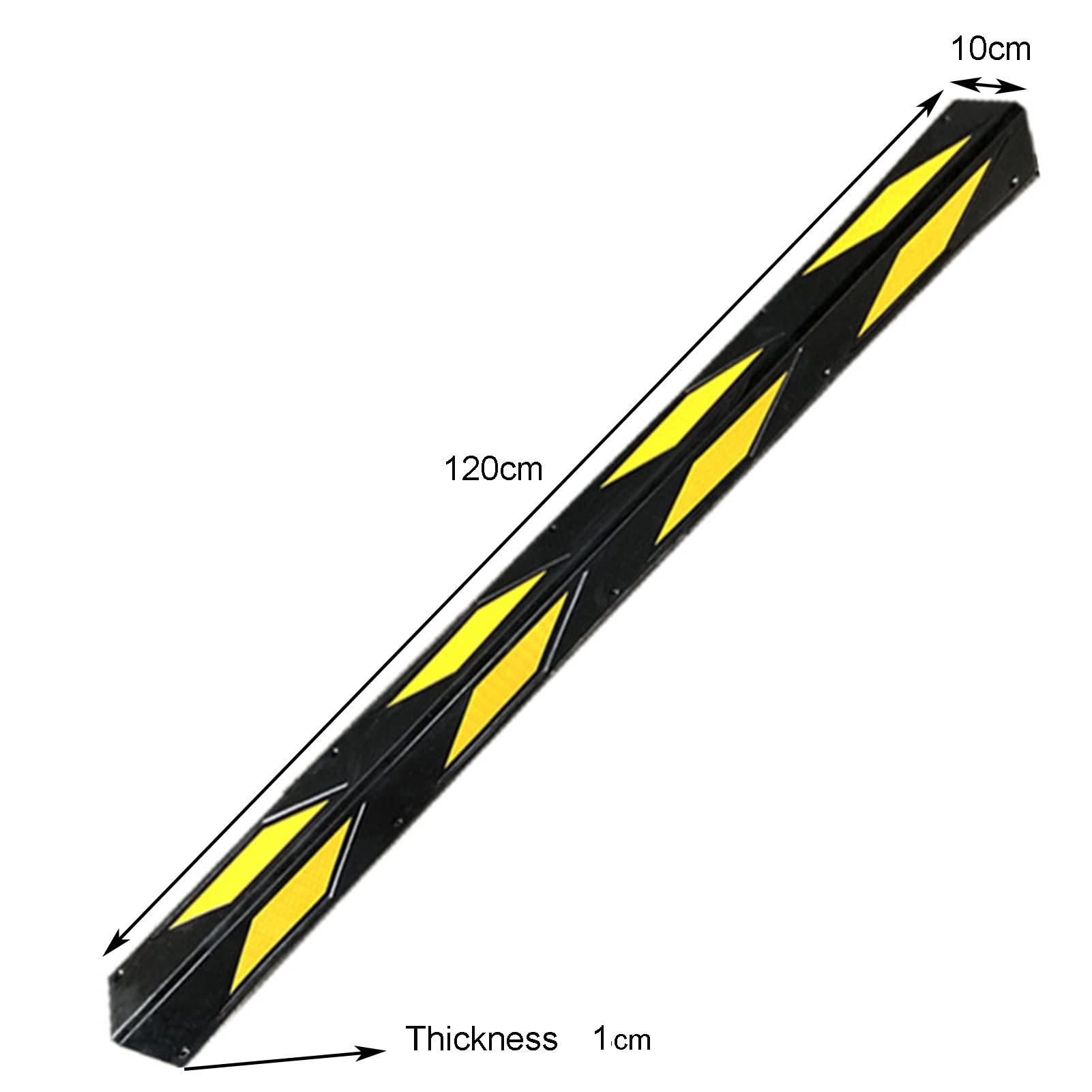 Lot de 2 protections d'angle murales en caoutchouc, protections de bord et de pare-chocs pour voiture, garage et entrepôt, noir + jaune - 120 cm