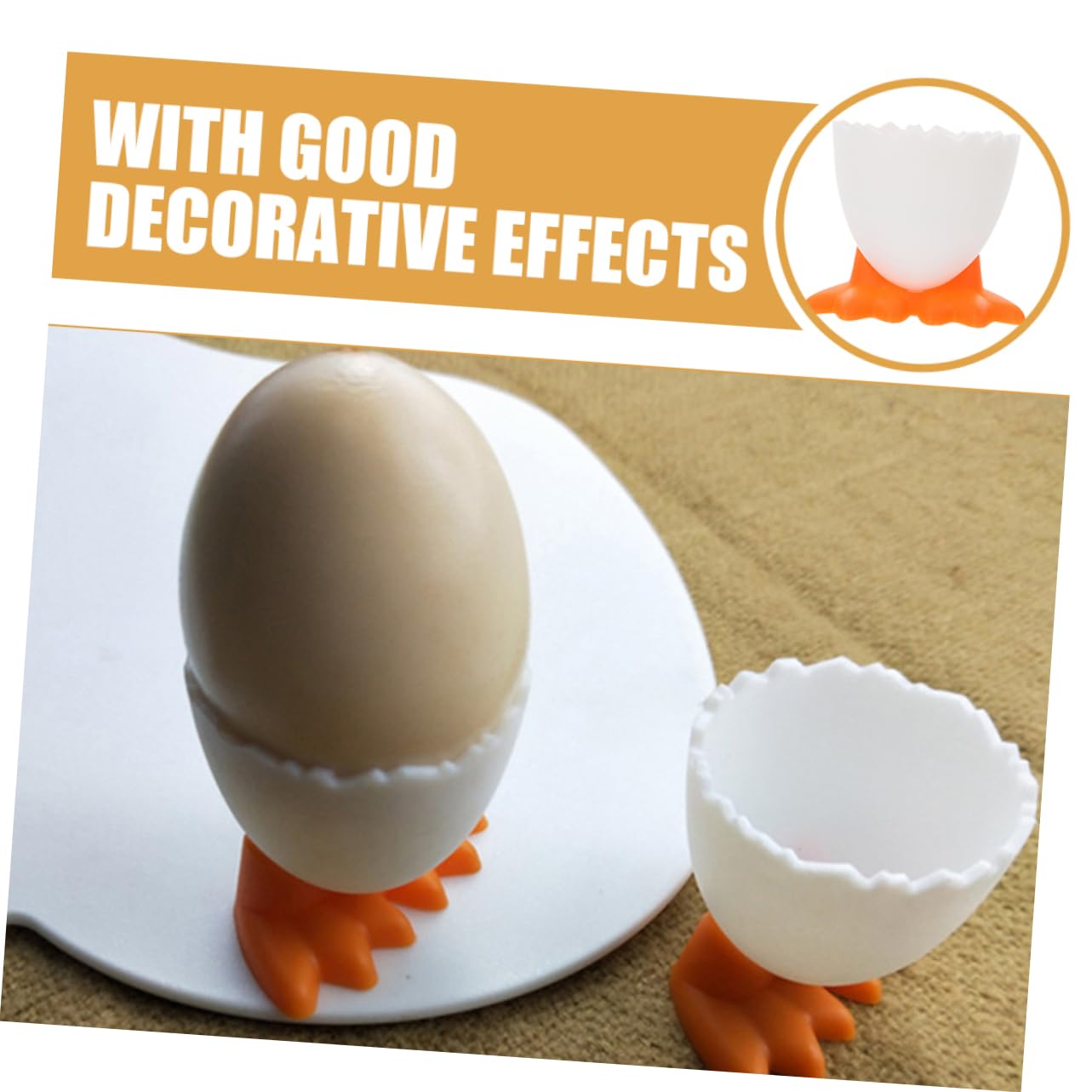 BRIGHTFUFU 8pcs Children's Tableware Egg Stand Cup Boiled Egg Cups Breakfast Egg Cup Eggs Holder Boiled Egg Holder Kitchen Egg Cup Egg Cup Plate Egg Server Cup Egg Cup Tray Pp Orange