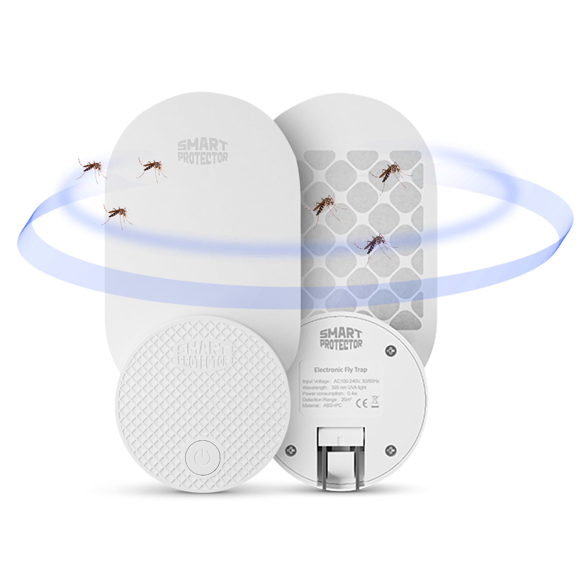 Electronic Fly Trap Kit - 2 Devices + 4 Glue Board Refills - Gnat Traps for Indoor House, Fruit Fly Trap Indoor, Bug Light Trap Indoor