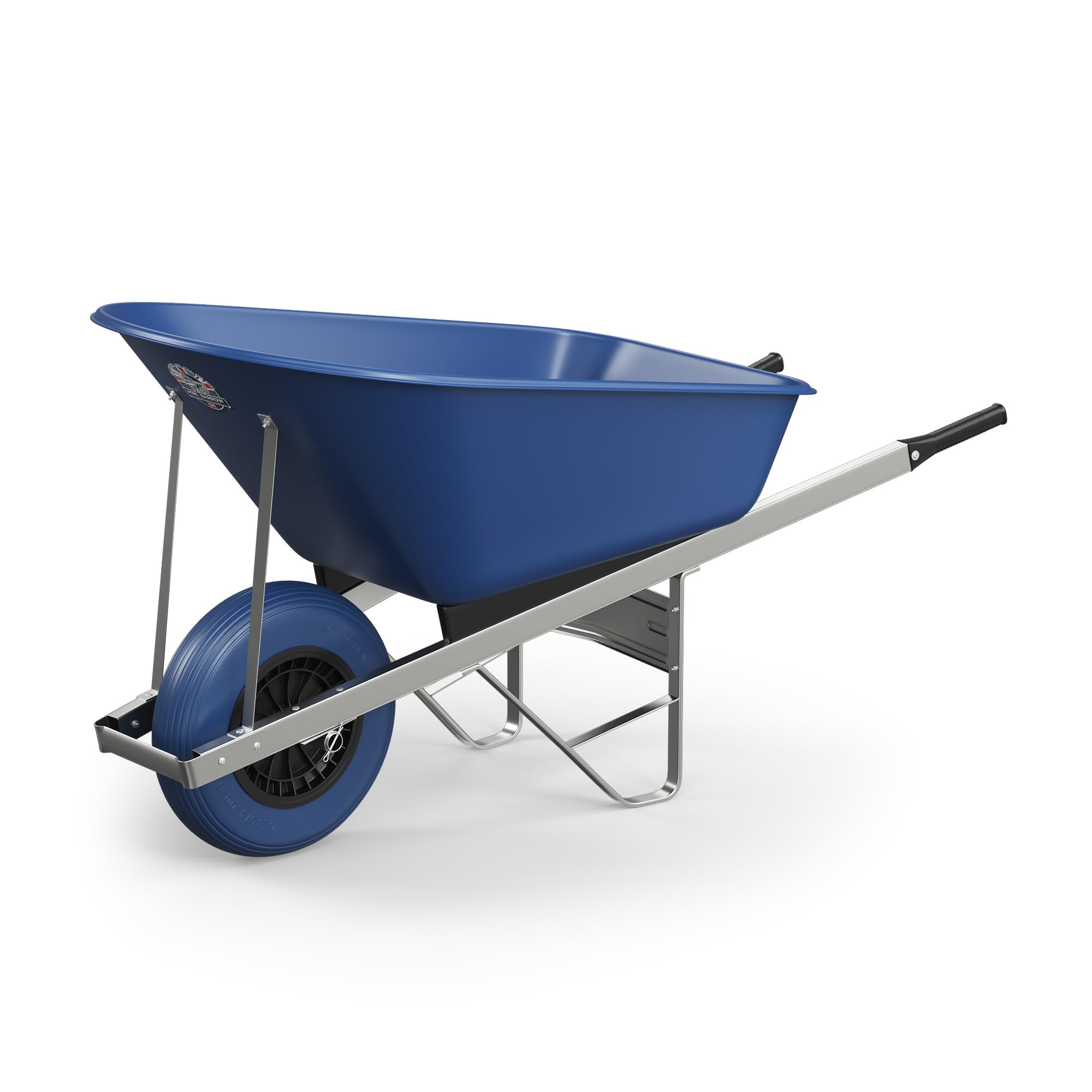 Agri Barrow Blue Wheel Barrow 120 Litre Plastic Wheelbarrow With Puncture Proof Tires, - Ideal For Equestrians, Gardeners, Yard & Garden Maintainers, Farmers, Stable Workers, Allotment Owners