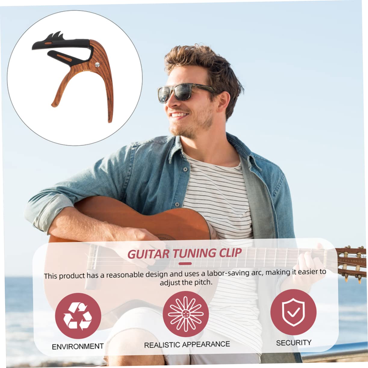 Toyvian 5 Piezas cejilla de guitarra cejillas de guitarra electrica partes de guitarra profesional bajo guitarras abrazadera de capo de guitarra clip de tono modificado portátil Componente