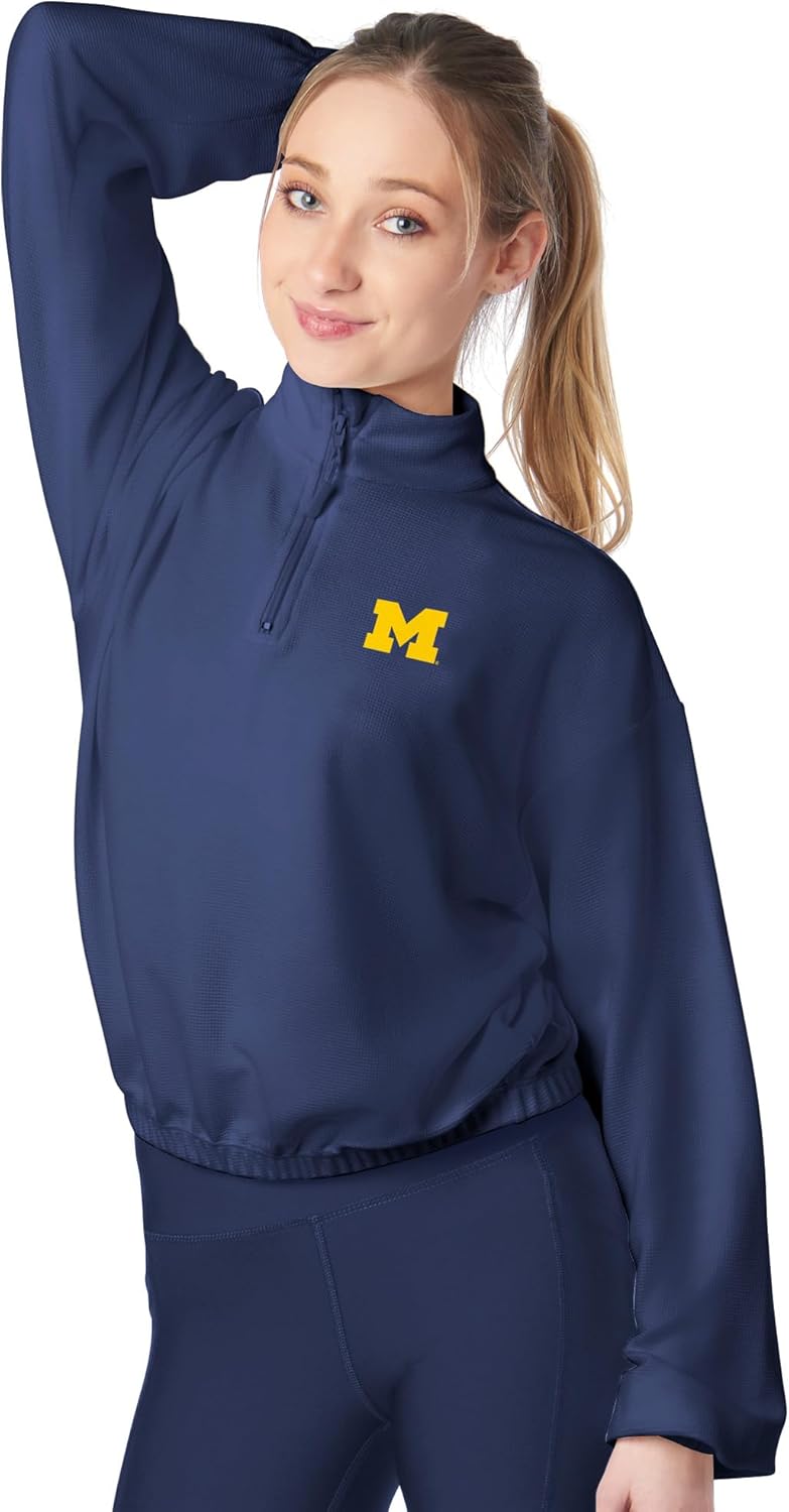 CERTO NCAA Quarter Zip Cropped Pullover, Long Sleeve Sweatshirt - Image 5