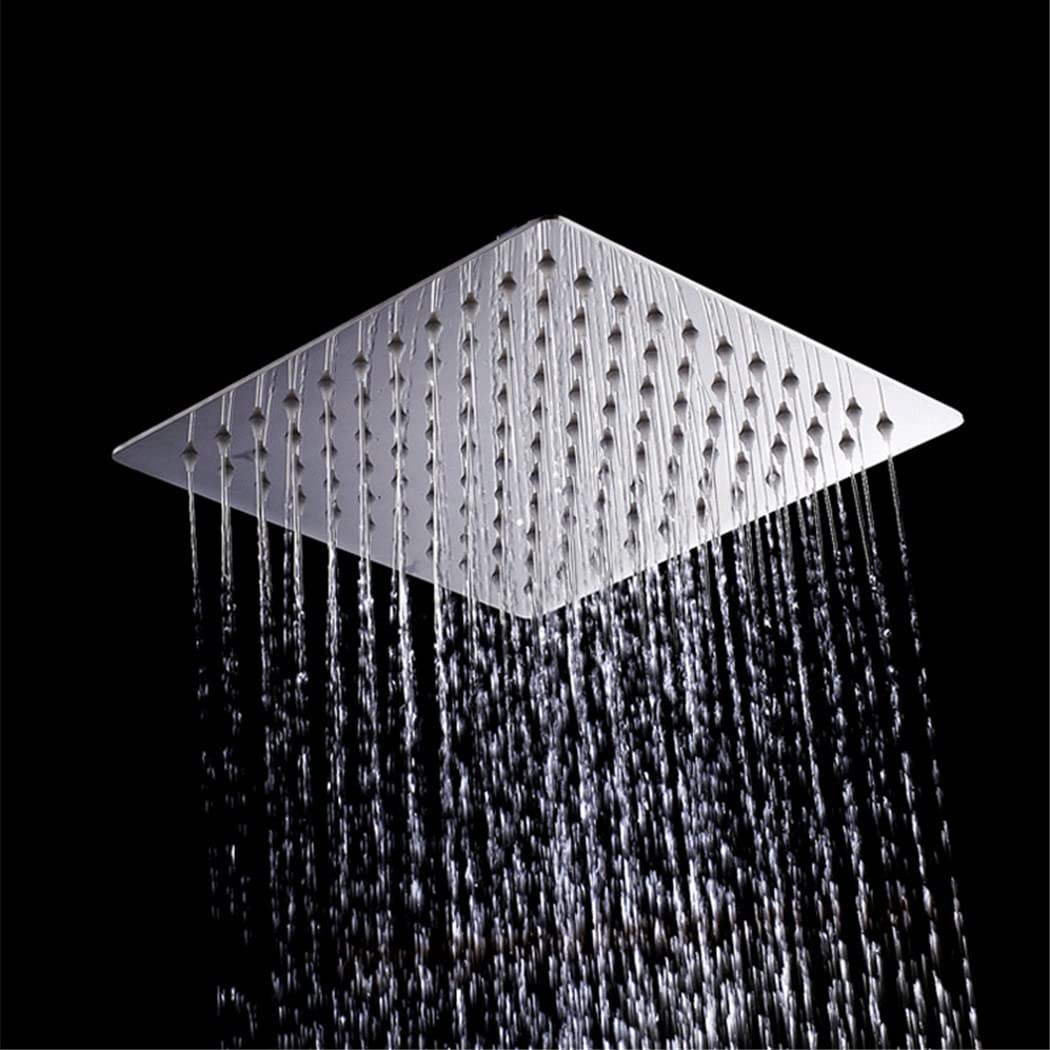 Pommeau de douche carré en acier inoxydable ultra fin pour salle de bain moderne