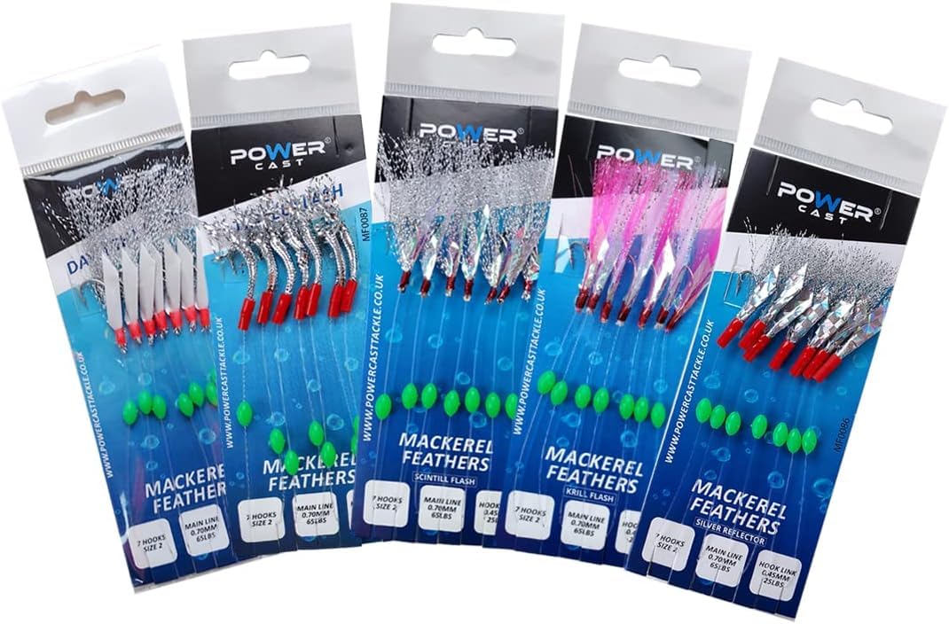 Mackerel feathers sea fishing rigs lures 7 Hooks Sabiki Rig/Daylight Flash/Krill Flash/Tinsel Flash/Silver Reflector/Scintill Flash/Mixed (Mixed-5Pcs(1 each))