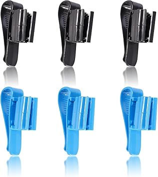 6 PCS Adjustable Aquarium Hose Holder Clips - Fish Tank Water Pipe Clamps for 8mm to 16mm Hoses, Secure Mounting Clip for Air Pump Tubing & Filter Pipes Black & Blue